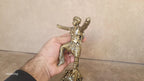Homeartparis production Anatolian Warrior Statue efe , Handmade Turkish History Decor, Antique Gold Marble Dust Figurine, Office Accessory, Collectible Gift
