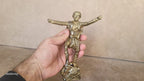 Homeartparis production Anatolian Warrior Statue efe , Handmade Turkish History Decor, Antique Gold Marble Dust Figurine, Office Accessory, Collectible Gift