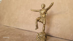 Homeartparis production Anatolian Warrior Statue efe , Handmade Turkish History Decor, Antique Gold Marble Dust Figurine, Office Accessory, Collectible Gift