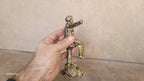 Homeartparis production Anatolian Warrior Statue efe , Handmade Turkish History Decor, Antique Gold Marble Dust Figurine, Office Accessory, Collectible Gift