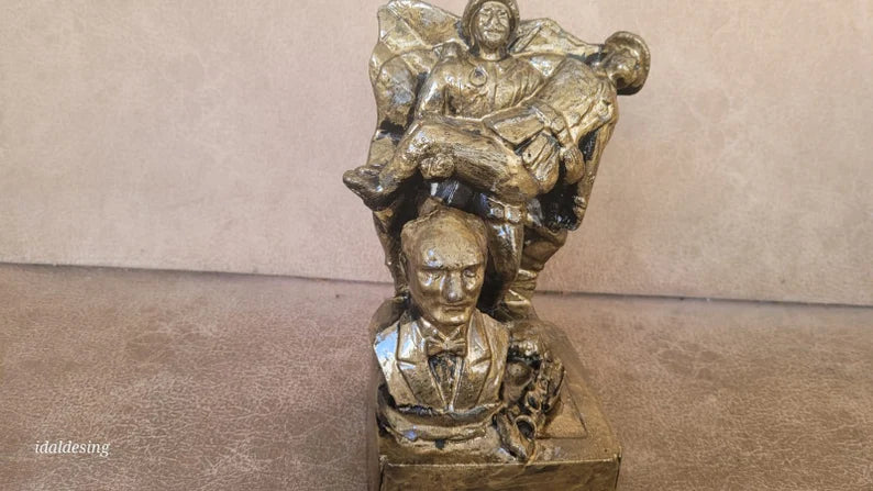 Mustafa Kemal Atatürk Bust Statue WWI Dardanelles Front Marble Powder Historical Gift Homeartparis production