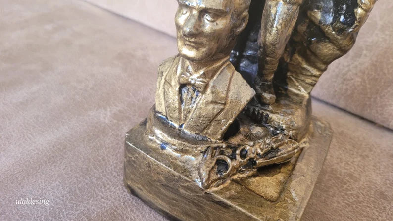 Mustafa Kemal Atatürk Bust Statue WWI Dardanelles Front Marble Powder Historical Gift Homeartparis production