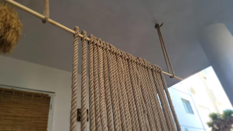 rope Curtain Rustic Room Divider Natural Jute Wall Hanging Homeartparis production