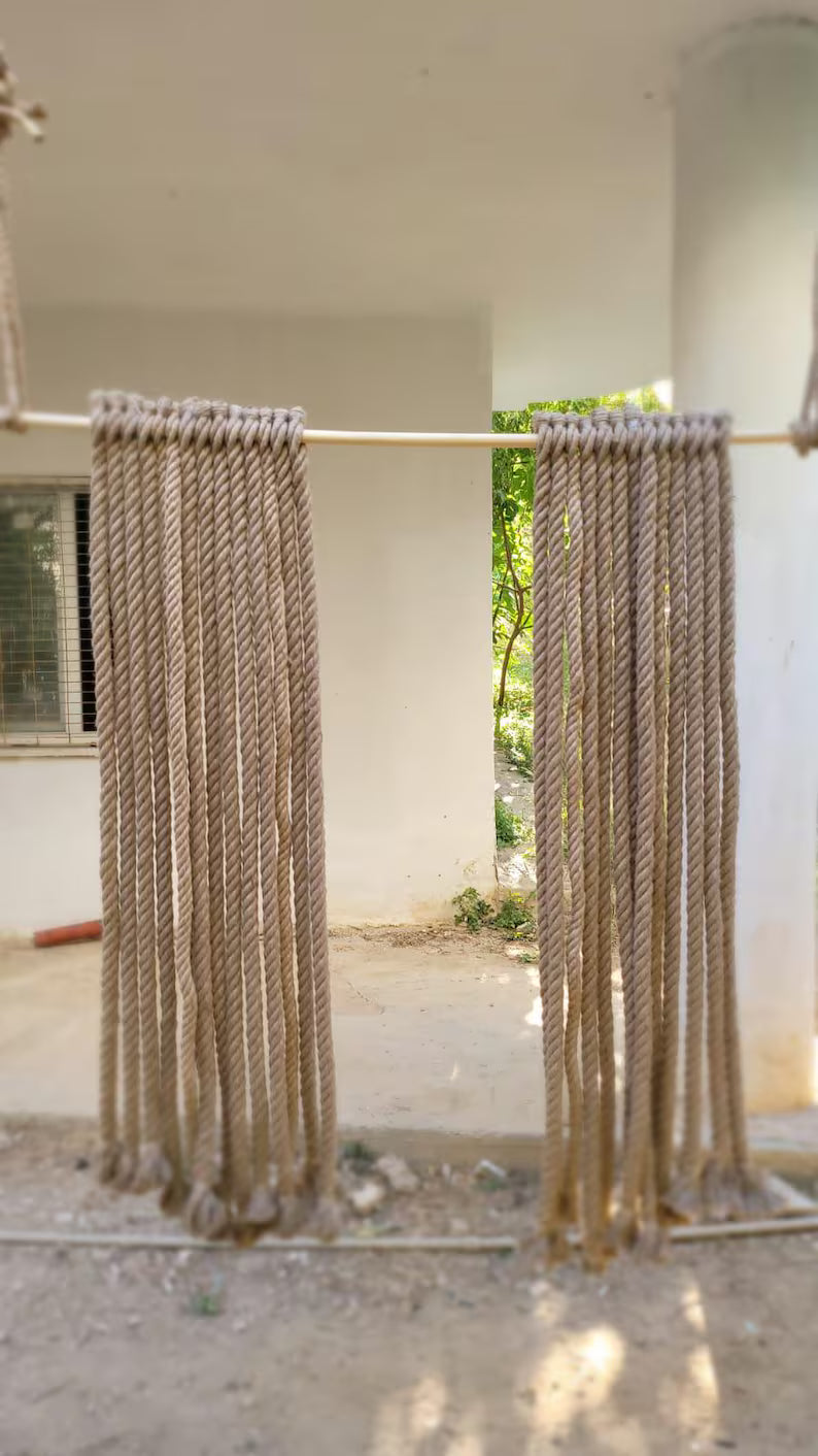 rope Curtain Rustic Room Divider Natural Jute Wall Hanging Homeartparis production