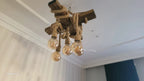 Chunky Rope Cross Beam Chandelier, Rustic Beam Light, Custom Farmhouse Lighting, 5-Light Dining Room Fixture