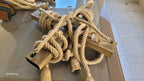 Chunky Rope Cross Beam Chandelier, Rustic Beam Light, Custom Farmhouse Lighting, 5-Light Dining Room Fixture