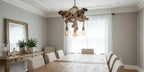 Chunky Rope Cross Beam Chandelier, Rustic Beam Light, Custom Farmhouse Lighting, 5-Light Dining Room Fixture