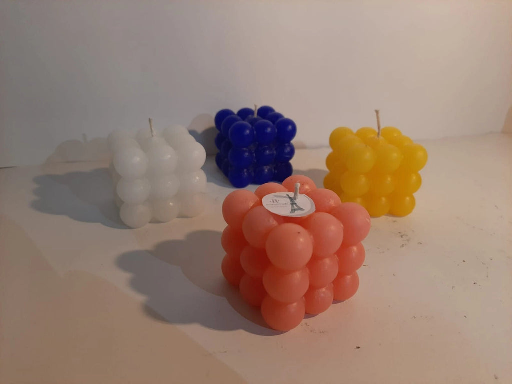 4 pcs set mix color  Bubble Candle,  Scented Cube Decorative Home Gift, Homeartparis production