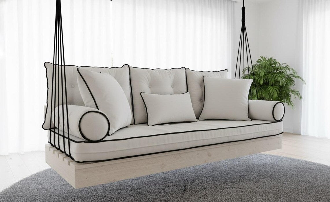 Home art paris desing Custom porch swing sofa, patio garden swing bed, Hanging Sofa Design Your Own Porch Swing Modern Patio Lounger Homeartparis production