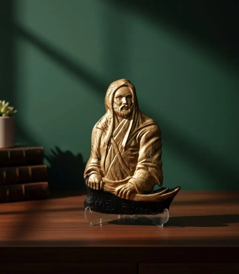 Hazrat Ali and Zulfiqar Sword Statue, 15cm Desk Decor, Alevi Bektashi Gift, Special Islamic Figurine