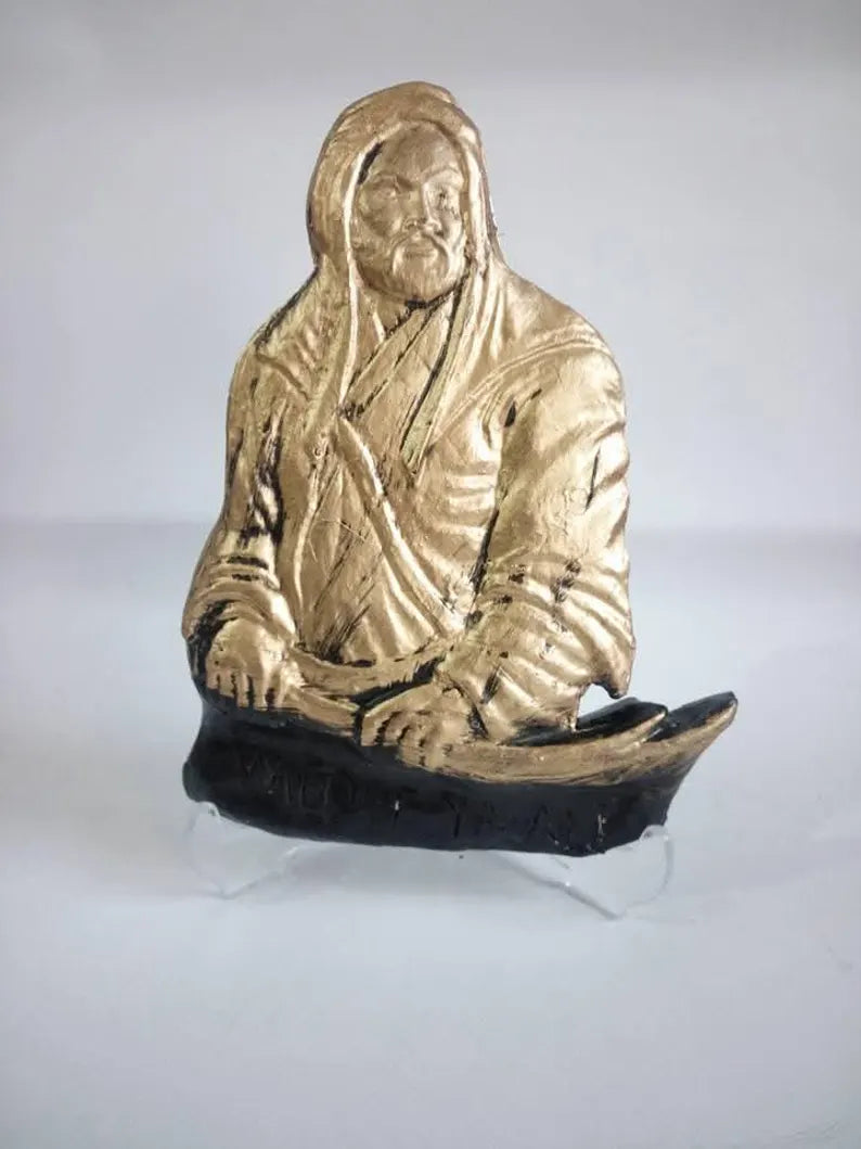Hazrat Ali and Zulfiqar Sword Statue, 15cm Desk Decor, Alevi Bektashi Gift, Special Islamic Figurine