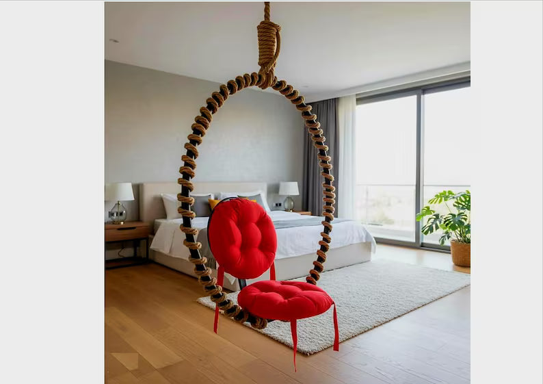 Homeartparis Industrial Hanging Chair Heavy Duty Metal Swing Cafe Bar Furniture Homeartparis production, bedroom decoration,  , Indoor Outdoor Swing