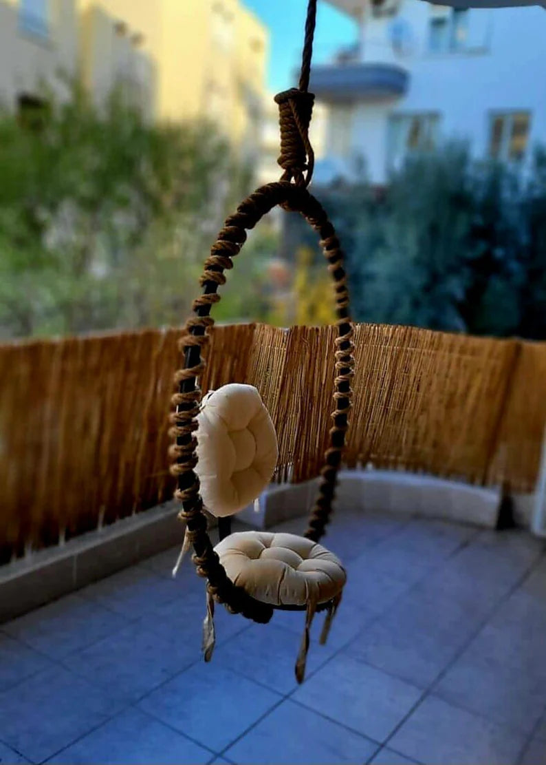 Homeartparis Industrial Hanging Chair Heavy Duty Metal Swing Cafe Bar Furniture Homeartparis production, bedroom decoration,  , Indoor Outdoor Swing