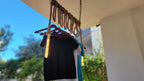 Industrial Rope Clothes Rack with 2 Lights Ceiling Hanging Garment Rack Homeartparis production
