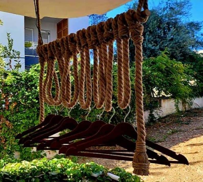 Industrial Rope Clothes Rack with 2 Lights Ceiling Hanging Garment Rack Homeartparis production