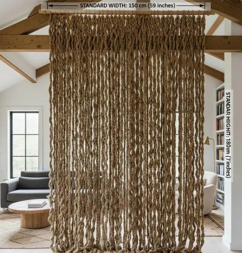 Jute Rope Partition Wall Hanging Boho Macrame Room Divider Homeartparis production