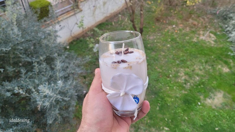 homeartparis Large Glass Jar Candle, Handmade Coffee & Lavender Scented, Housewarming Gift, Decorative candles