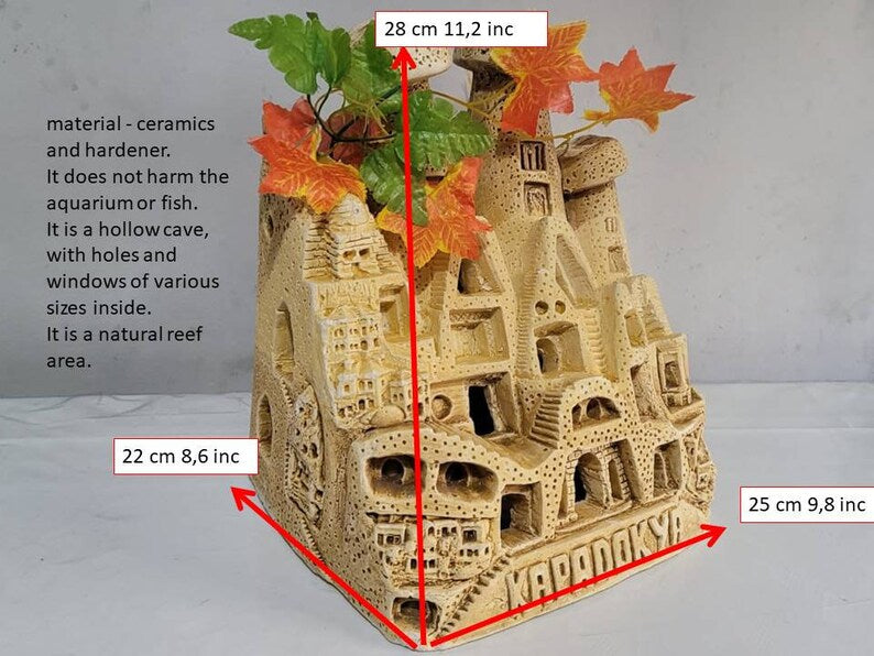 The Cappadocia Aquarium Decor Handmade Fairy Chimney Fish Shelter Homeartparis production