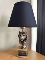 homeartparis - Modern Lion Head Table Lamp, Gold Base Black Shade, Luxury Animal Accent Light for Office Living Room Decor