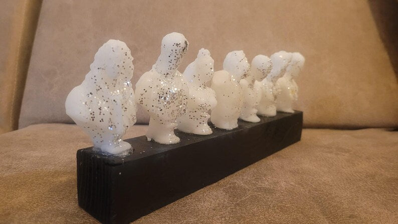 Mini Statue Candles Gilded Greek Bust Black Wood Base Homeartparis production Set of 7
