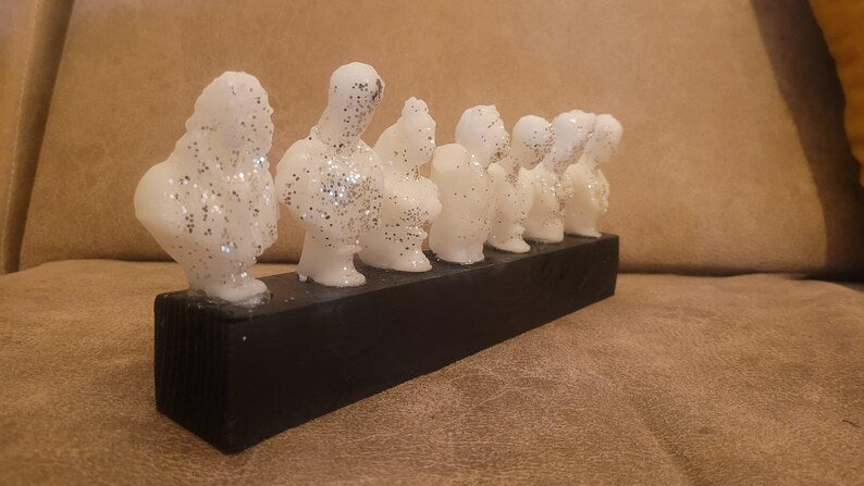 Mini Statue Candles Gilded Greek Bust Black Wood Base Homeartparis production Set of 7