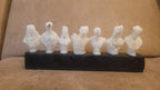 Mini Statue Candles Gilded Greek Bust Black Wood Base Homeartparis production Set of 7