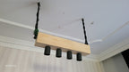 Minimalist Wood Beam Chandelier, Scandinavian Style Pendant, Modern Farmhouse Kitchen Island Lighting