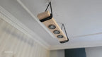 Wood LED Chandelier, Linear Light for Kitchen Island, 3-Spotlight Fixture, Minimalist Office Ceiling Lamp
