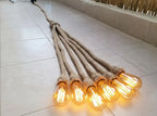homeartparis - Multi-Pendant Rope Chandelier, 4-6-8-10 in 1 rope Light Options, Restaurant & Cafe Lighting, Industrial Pendant Cluster