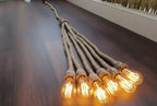 homeartparis - Multi-Pendant Rope Chandelier, 4-6-8-10 in 1 rope Light Options, Restaurant & Cafe Lighting, Industrial Pendant Cluster