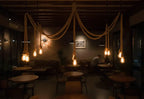 homeartparis - Multi-Pendant Rope Chandelier, 4-6-8-10 in 1 rope Light Options, Restaurant & Cafe Lighting, Industrial Pendant Cluster