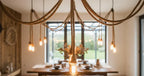 homeartparis - Multi-Pendant Rope Chandelier, 4-6-8-10 in 1 rope Light Options, Restaurant & Cafe Lighting, Industrial Pendant Cluster