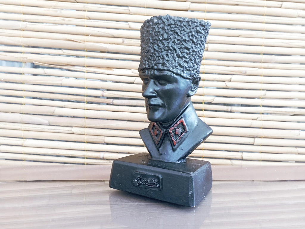 Black Mustafa Kemal Ataturk Bust Historical War Statue Memorial Homeartparis production