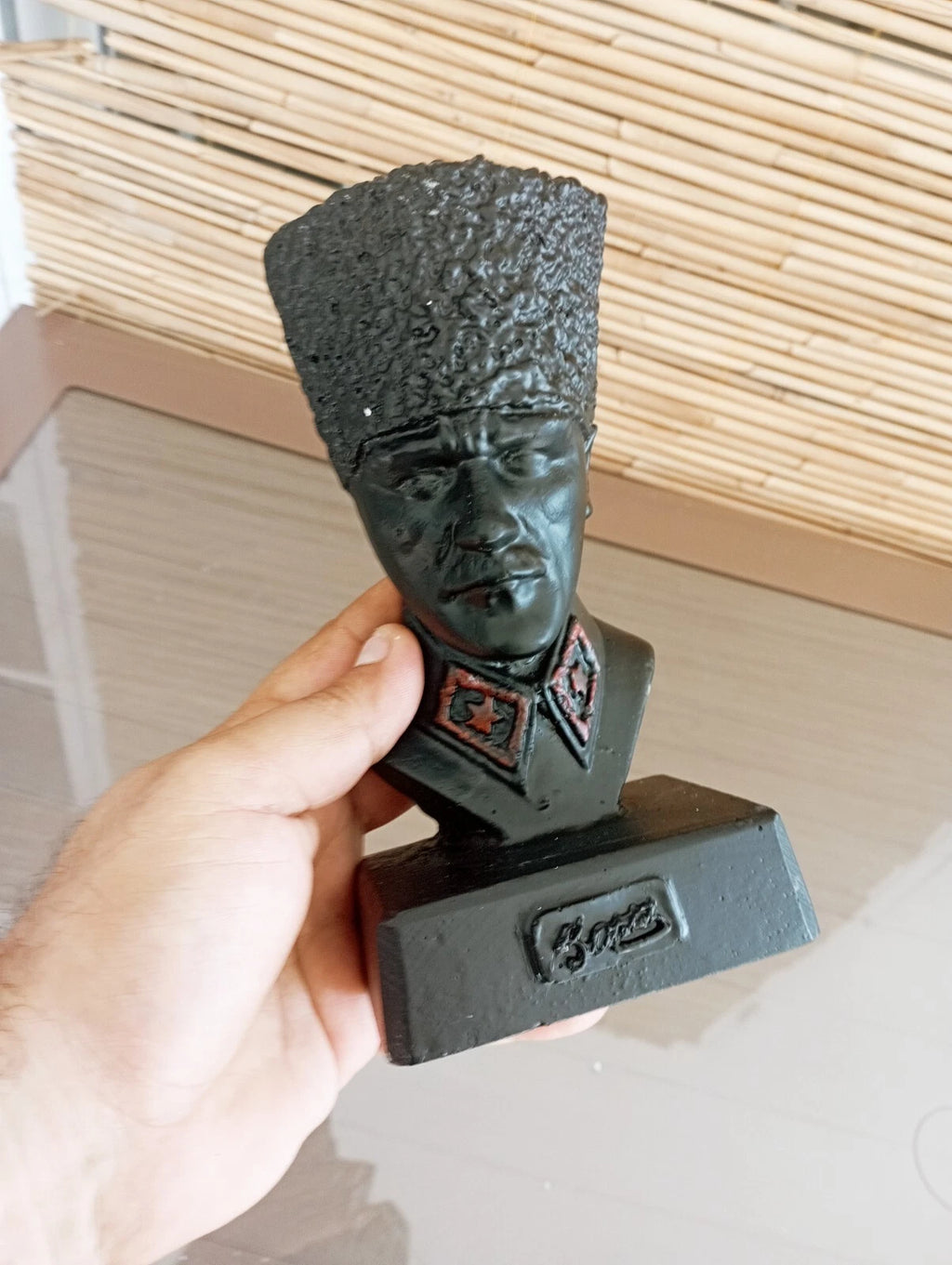 Black Mustafa Kemal Ataturk Bust Historical War Statue Memorial Homeartparis production