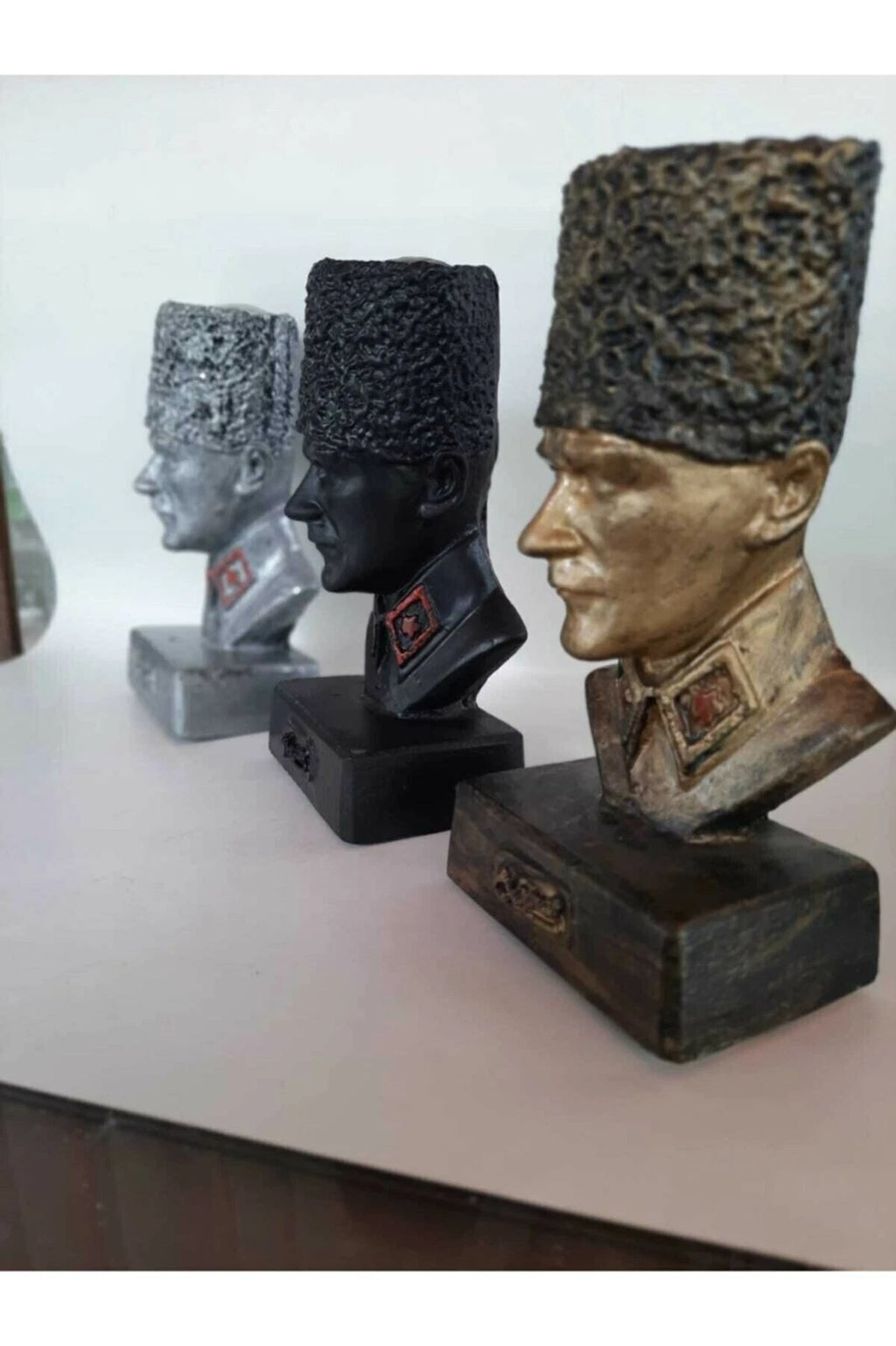 Black Mustafa Kemal Ataturk Bust Historical War Statue Memorial Homeartparis production