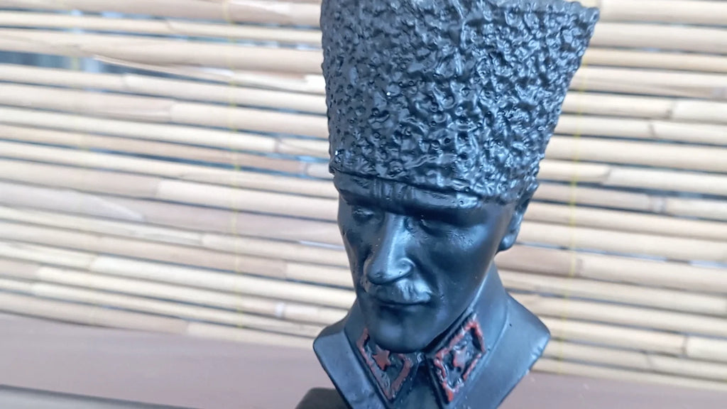 Black Mustafa Kemal Ataturk Bust Historical War Statue Memorial Homeartparis production