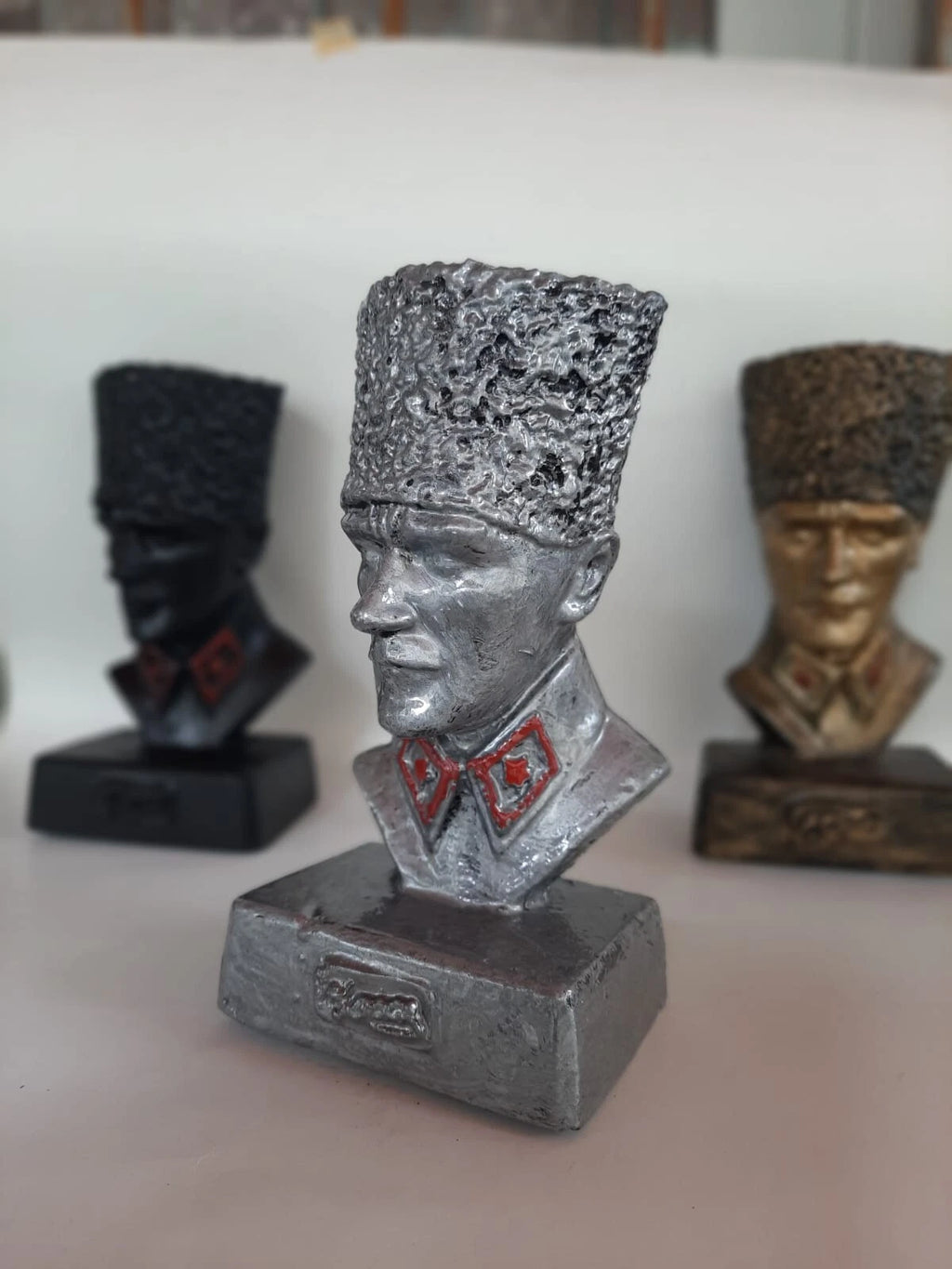 Black Mustafa Kemal Ataturk Bust Historical War Statue Memorial Homeartparis production