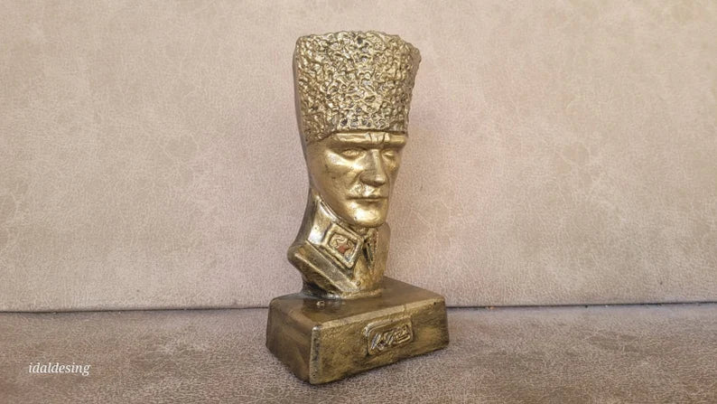 Black Mustafa Kemal Ataturk Bust Historical War Statue Memorial Homeartparis production