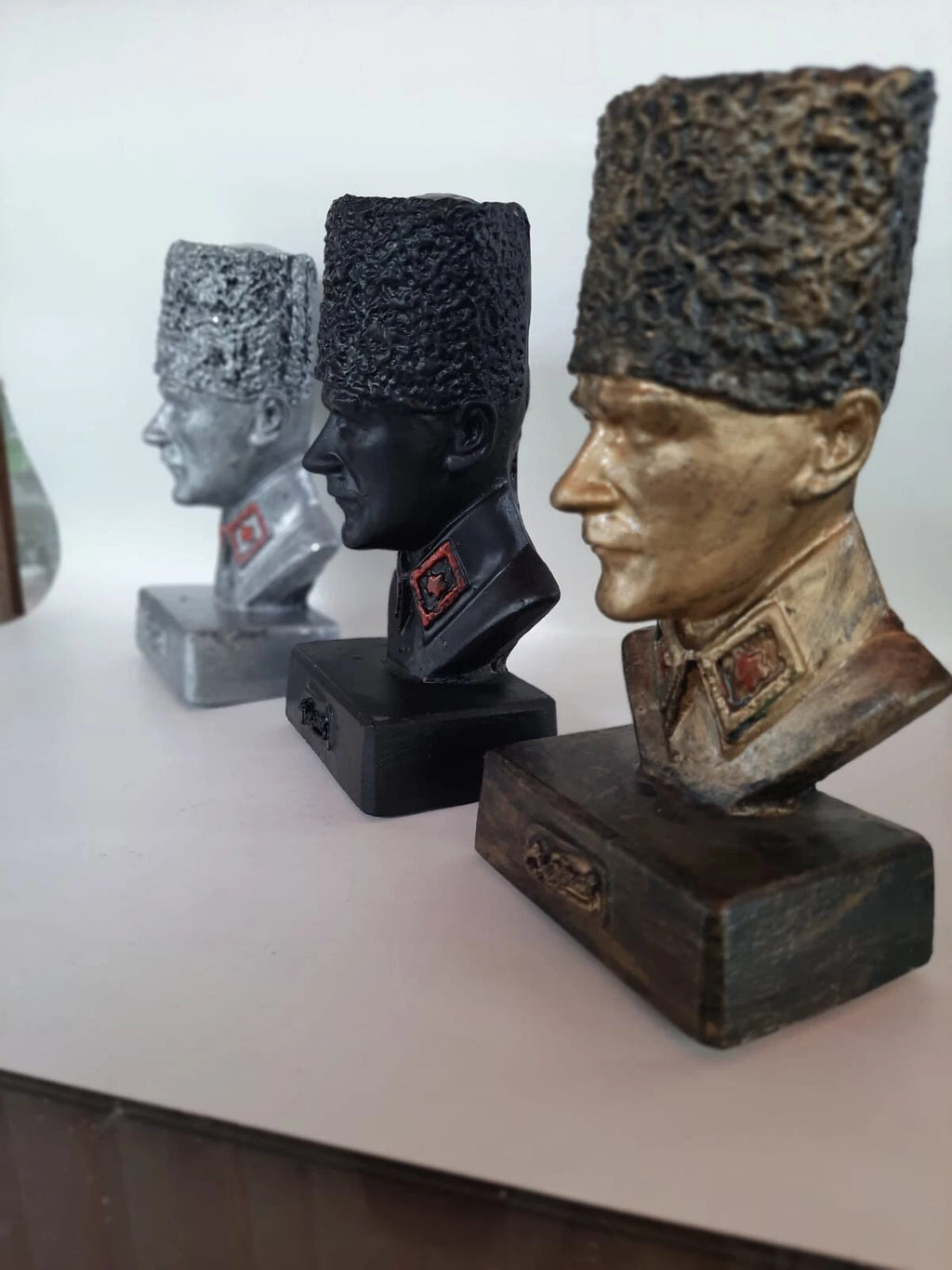 Black Mustafa Kemal Ataturk Bust Historical War Statue Memorial Homeartparis production