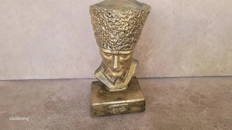 Silver Edition Mustafa Kemal Ataturk Bust Historical War Statue Homeartparis production