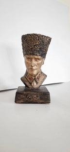 Silver Edition Mustafa Kemal Ataturk Bust Historical War Statue Homeartparis production