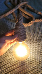 3 in 1 Rope Light, ROPE Pendant,  Rustic Jute Lamp, Beach House Decoration