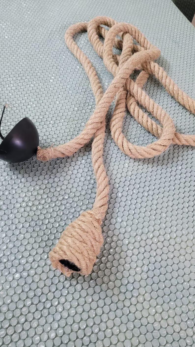 3 in 1 Rope Light, ROPE Pendant,  Rustic Jute Lamp, Beach House Decoration