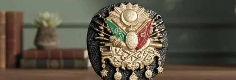 Ottoman Coat of Arms Desk Ornament, 15cm Tabletop Figurine, Sultan Abdulhamid II Symbol, Historical Turkish Gift