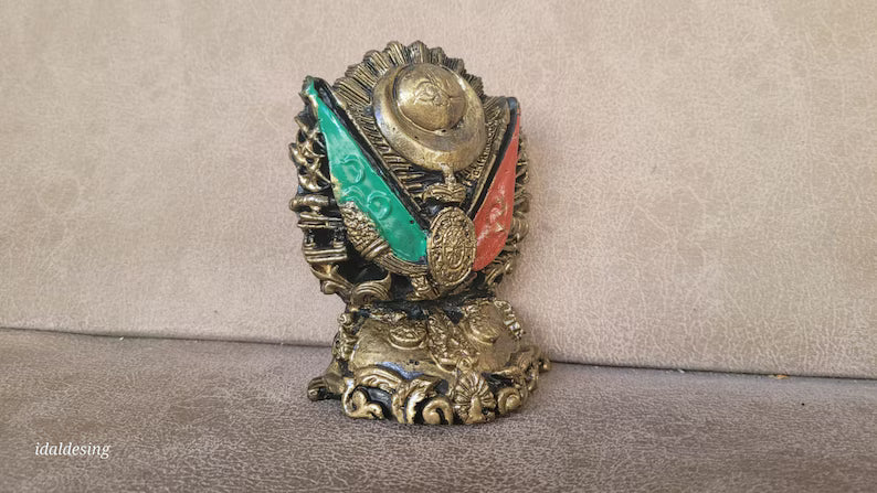 Ottoman Empire Coat of Arms Marble Statue,  historical collectible gifts, SILVER