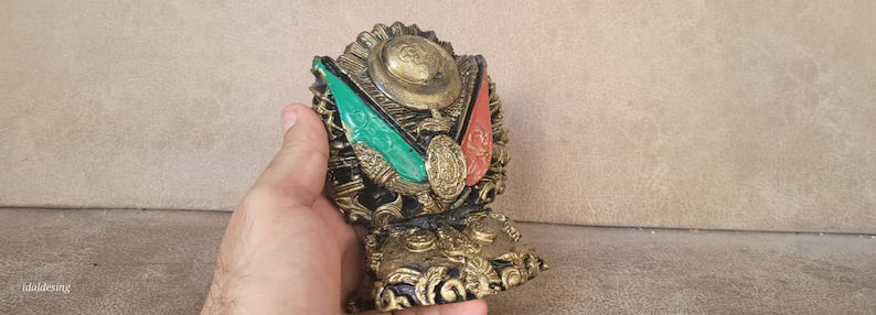 The Ottoman Empire Coat of Arms Marble Statue,  historical collectible gifts, black