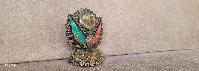 Ottoman Empire Coat of Arms Marble Statue,  historical collectible gifts, SILVER