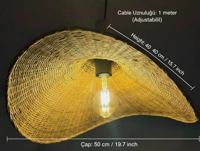 Rattan Bamboo Lamp: A Handcrafted Pendant Reflecting the Sun's Warmth