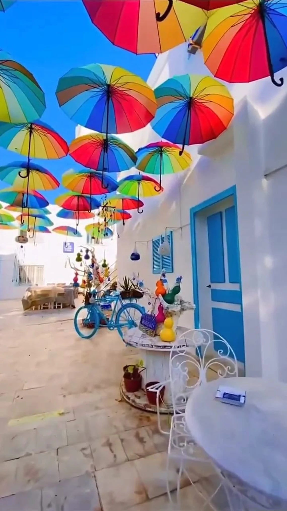 The Rainbow Umbrella Decoration Colorful Hanging Street Festival Decor Homeartparis production