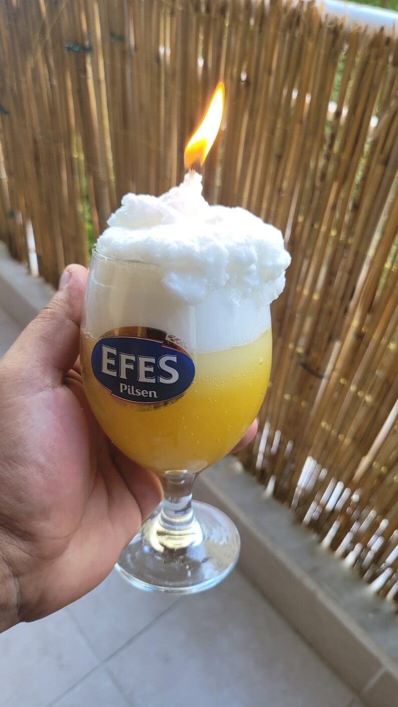 homeartparis Real Glass Beer Mug Candle | Foamy Scented Beer Candle | Unique Handmade Home Decor